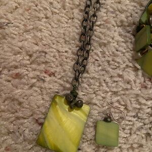 Silpada Green and Yellow Necklace Set